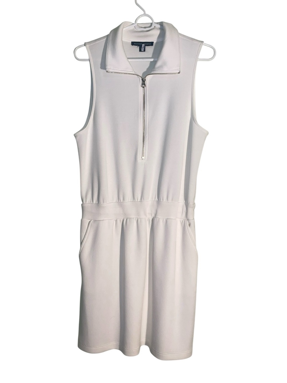 Boston Proper Luxe Lounge zip cinched waist dress. Size medium GUC - Picture 2 of 12